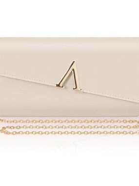 Faux Leather Envelope Clutch with Detachable Chain Straps Evening Bag